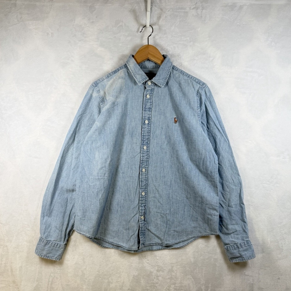 Polo Ralph Lauren Men's Chambray Blue ButtonDown Shirt Men's Size XL
